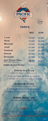 Menu Pacific Restaurant Page 7