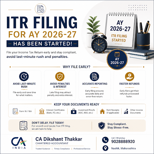 ITR filing for AY 2026–27 has commenced. post image