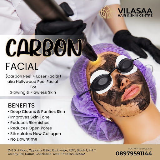 ✨ Glow like never before with our exclusive Carbon Facial offer at Vilasaa Hair and Skin Centre! ✨