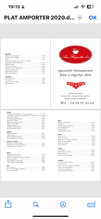 Menu Aux baguettes d'or Page 1
