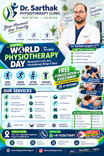 Happy World Physiotherapy Day! Celebrate with Dr. Sarthak Physiotherapy Clinic in Supertech Capet… post image