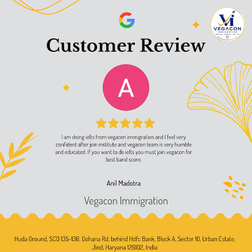 Anil Madotra, a satisfied client, shares his wonderful experience at Vegacon Immigration in Jind.…