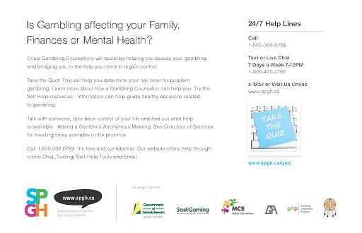 Saskatchewan Problem Gambling Helpline - Thumbnail