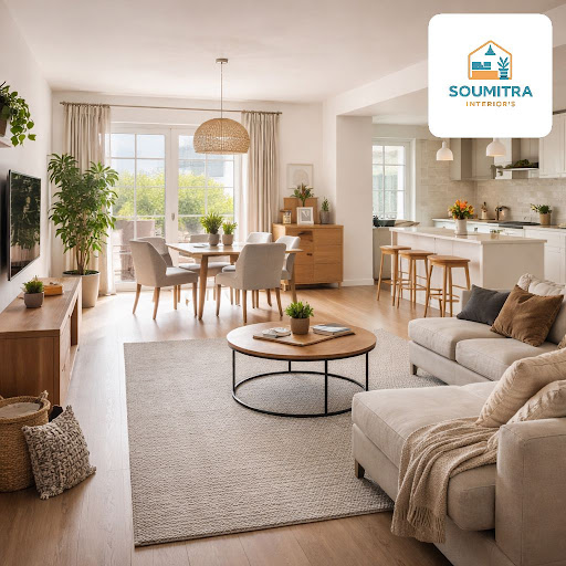 ✔️ Create natural zones with sofas, open shelves and rugs so each area feels defined without bloc… post image