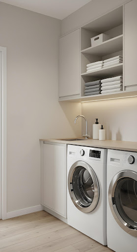 Aménagement d'un cellier moderne : rangements,...