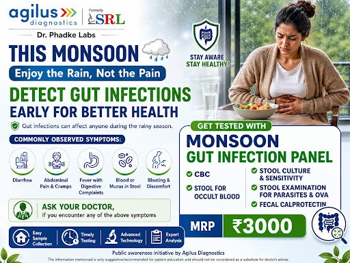 Stay prepared this monsoon with the Monsoon Gut Infection Panel at Agilus Diagnostics – Dr. Phadk… post image