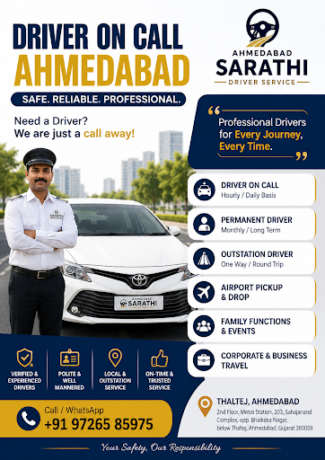 🚗 Driver on Call Ahmedabad | Professional Driver Service