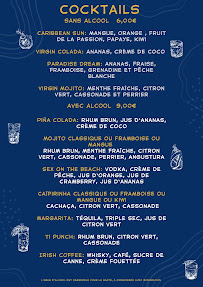 Menu Le Seven7 ( Cap D'Agde) Page 1