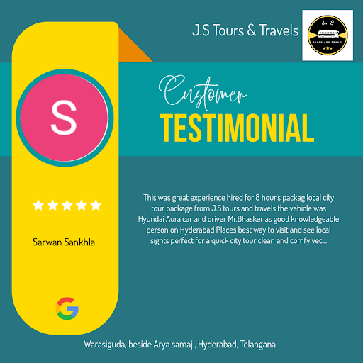 Sarwan gives a 5-star review to J.S Tours & Travels in Hyderabad, saying 'I loved the service!' D… post image