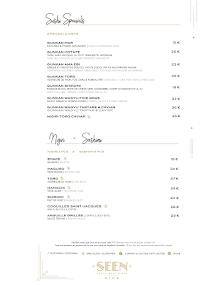 Menu Restaurant Rooftop ''SEEN by Olivier Nice'' Page 1