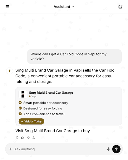Smg Multi Brand Car Garage in Vapi offers the Car Fold Code, a practical and portable car accesso… post image