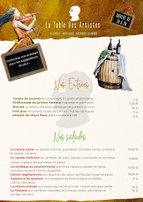 Menu La Table des Artistes Page 4