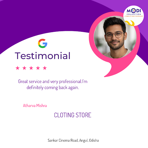Atharva Mishra raves about the exceptional custom tailoring service at CLOTING STORE in Angul. Fr…