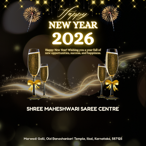 "Ring in the New Year with a splash of traditional Ilkal Sarees at Shree Maheshwari Saree Centre,…