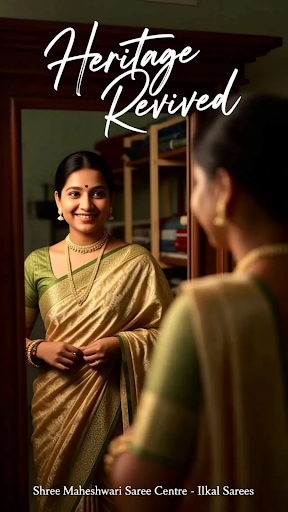 Experience the rich heritage of Ilkal's finest handloom sarees at Shree Maheshwari Saree Centre!… post image