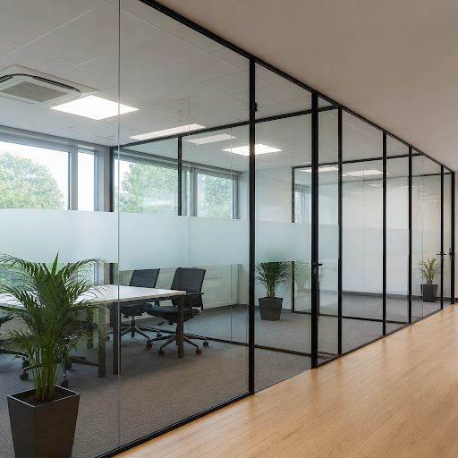 Create a brighter, more focused workplace with stylish office glass partitions designed and insta… post image