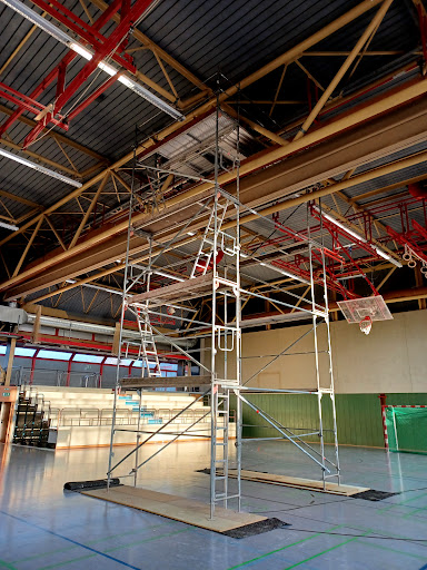 Sports hall in the tiles