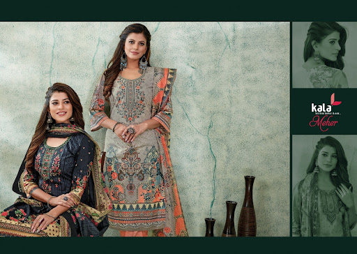 All Designer Dress Materials Cotton
