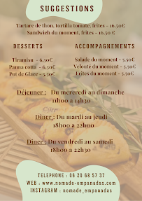 Menu Nomade empanadas Page 2