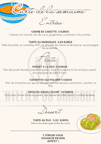 Menu l'atelier du Bongout Page 1