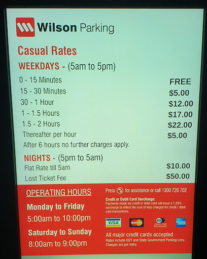 Wilson Parking - 240 St Georges Terrace (Entry off Milligan St), Perth CBD, WA Car Park - Thumbnail