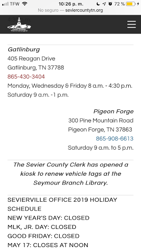 Sevier County Clerk- Gatlinburg Office - Thumbnail
