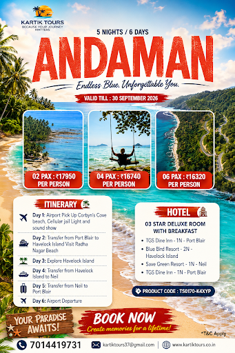 🌴 Andaman Tour Package – 5 Nights / 6 Days 🌊
