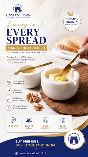 Upgrade your dining table with the elegance of our White Marble Butter Dish with Gold Brass Knife… post image