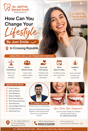 ✨ Change Your Lifestyle with Just One Smile at Dr. Aditya Dental Kraft Dental Clinic in Crossing… post image