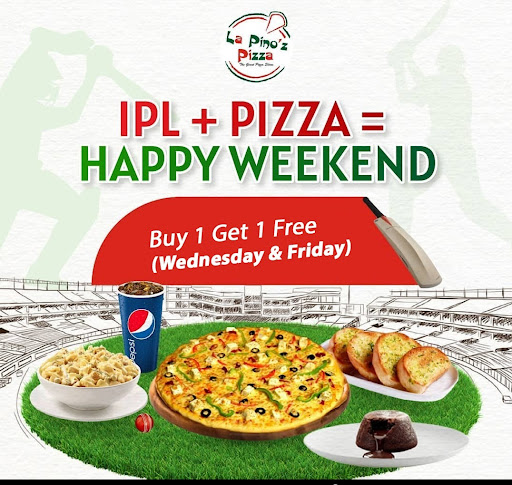 IPL + PIZZA = HAPPY WEEKEND
Buy One Get One ( Wednesday & Fr