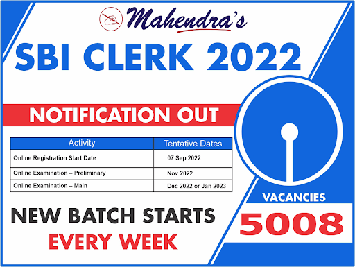 🔔SBI Clerk 2022 NOTIFICATION OUT: https://www.mahendras.org/Exams/SBI-Clerk