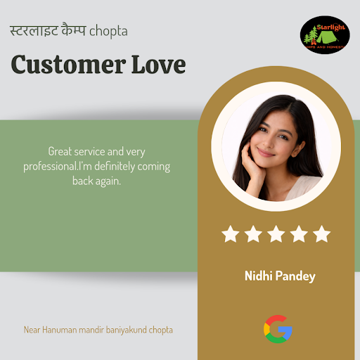 Nidhi Pandey had an unforgettable experience at स्टरलाइट कैम्प chopta, the premier camping farm i… post image