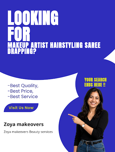 Zoya Makeovers offers bespoke makeup, hairstyling, and saree draping services for special occasio… post image