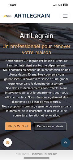 Artilegrain couvreur demoussage nettoyage façade peinture intérieur extérieur Angers brain sur l’authion - Thumbnail