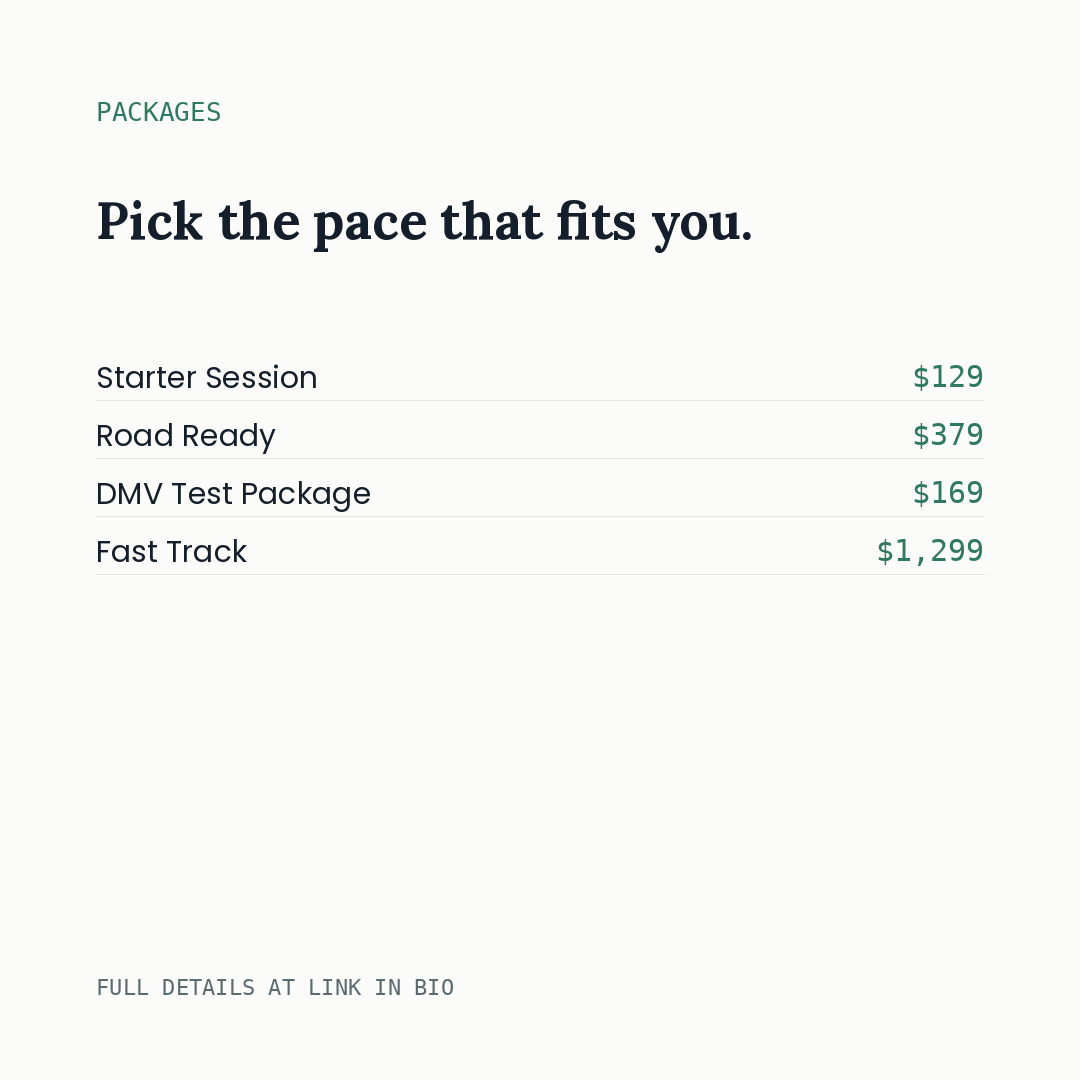 Driving Lesson Packages That Fit Your Pace