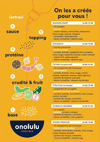 Menu onolulu Poke Bar Page 2