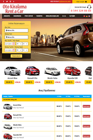Hazır Rent a Car Sitesi Web Tasarımı
