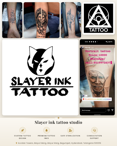 Slayer Ink Tattoo Studio offers high-quality tattoo inks and expert design consultations in a wel…