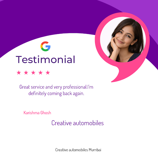 Karishma Ghosh gives a glowing 5-star review for Creative Automobiles in Mumbai! She loved the ex…