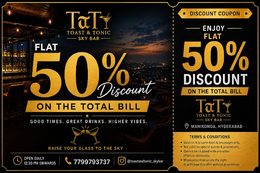 Flat 50% discount on the total bill post image