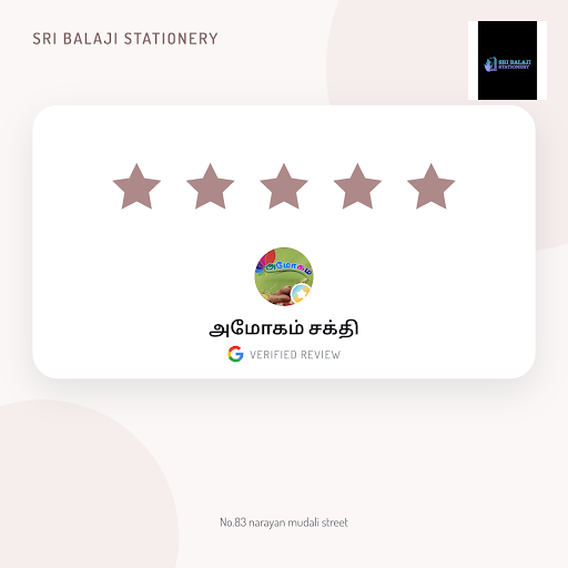 அமோகம் சக்தி's delightful experience at Sri Balaji Stationery in Chennai! We're thrilled to have… post image