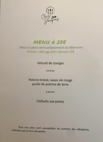 Menu Chez Jacques Page 1
