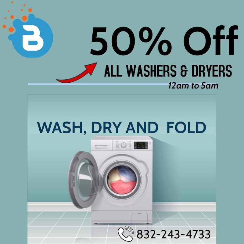 Self-service laundry at Breeze Laundry, Houston, TX