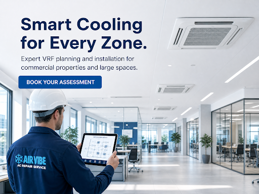 Choose VRF system installation when different rooms or zones need flexible, controlled cooling.