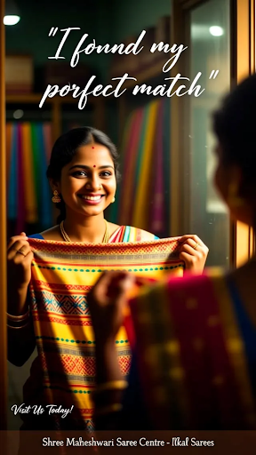 Experience the finest handloom craftsmanship with Shree Maheshwari Saree Centre's T.F. Chex Handl… post image