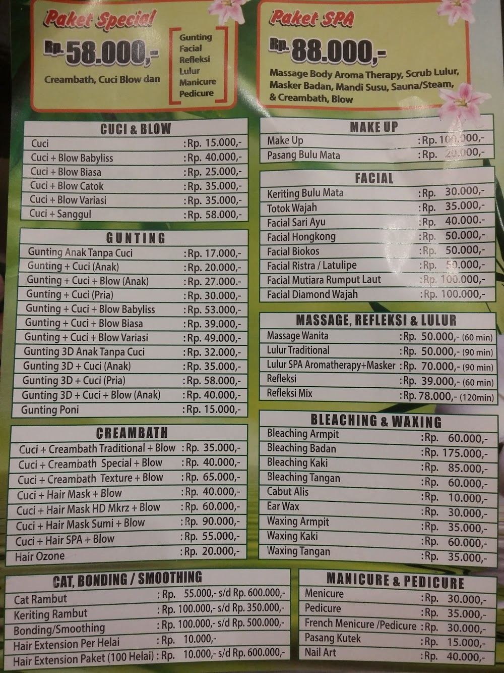 Anna Salon Spa Cirebon Jl Dr Cipto Mangunkusumo Telepon 0231 207656 Jam Buka