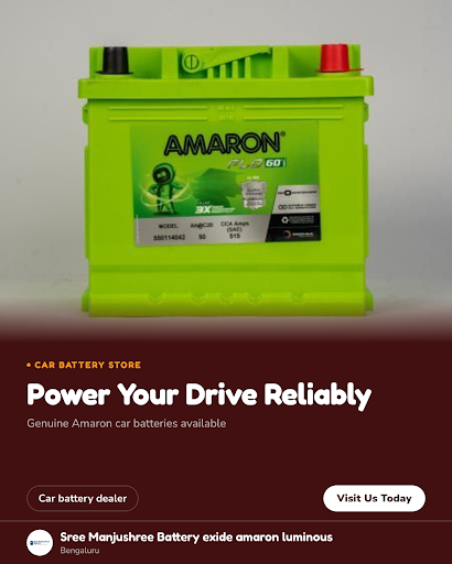 Sree Manjushree Battery offers reliable car batteries in Bengaluru, including trusted Amaron mode… post image