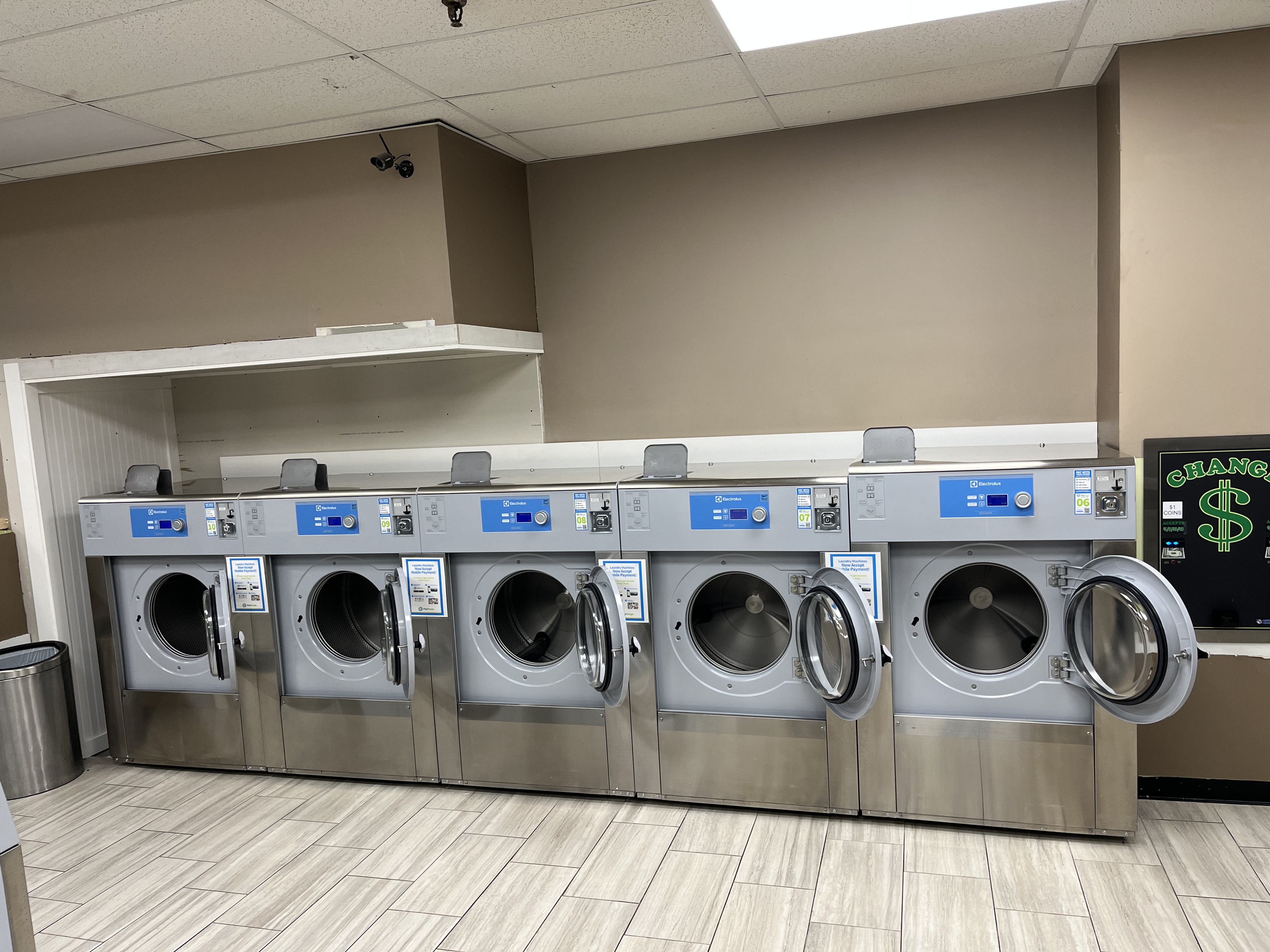 Clean laundry equipment at Wash Tub II in Portland, ME
