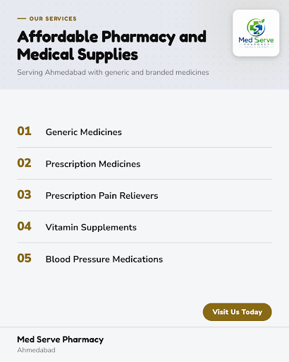 Med Serve Pharmacy is your trusted emergency medical store and surgical items shop in Ahmedabad,… post image