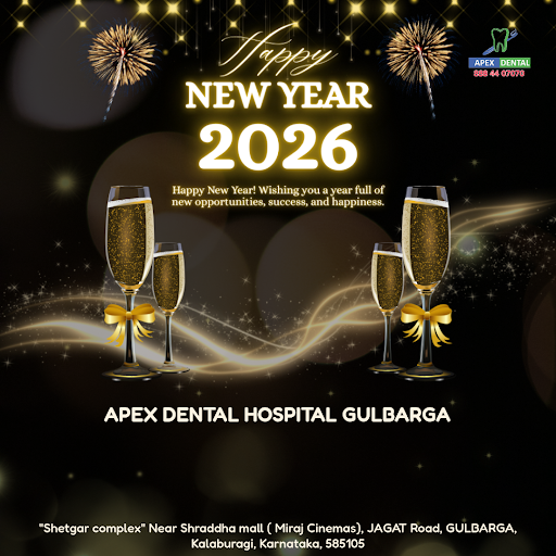 "Wishing you a sparkling smile and a happy new year from Apex Dental Hospital Kalaburagi! As you… post image